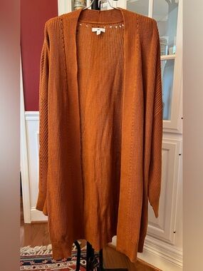 BP. Chunky Knit Open Cardigan in Burnt Orange
